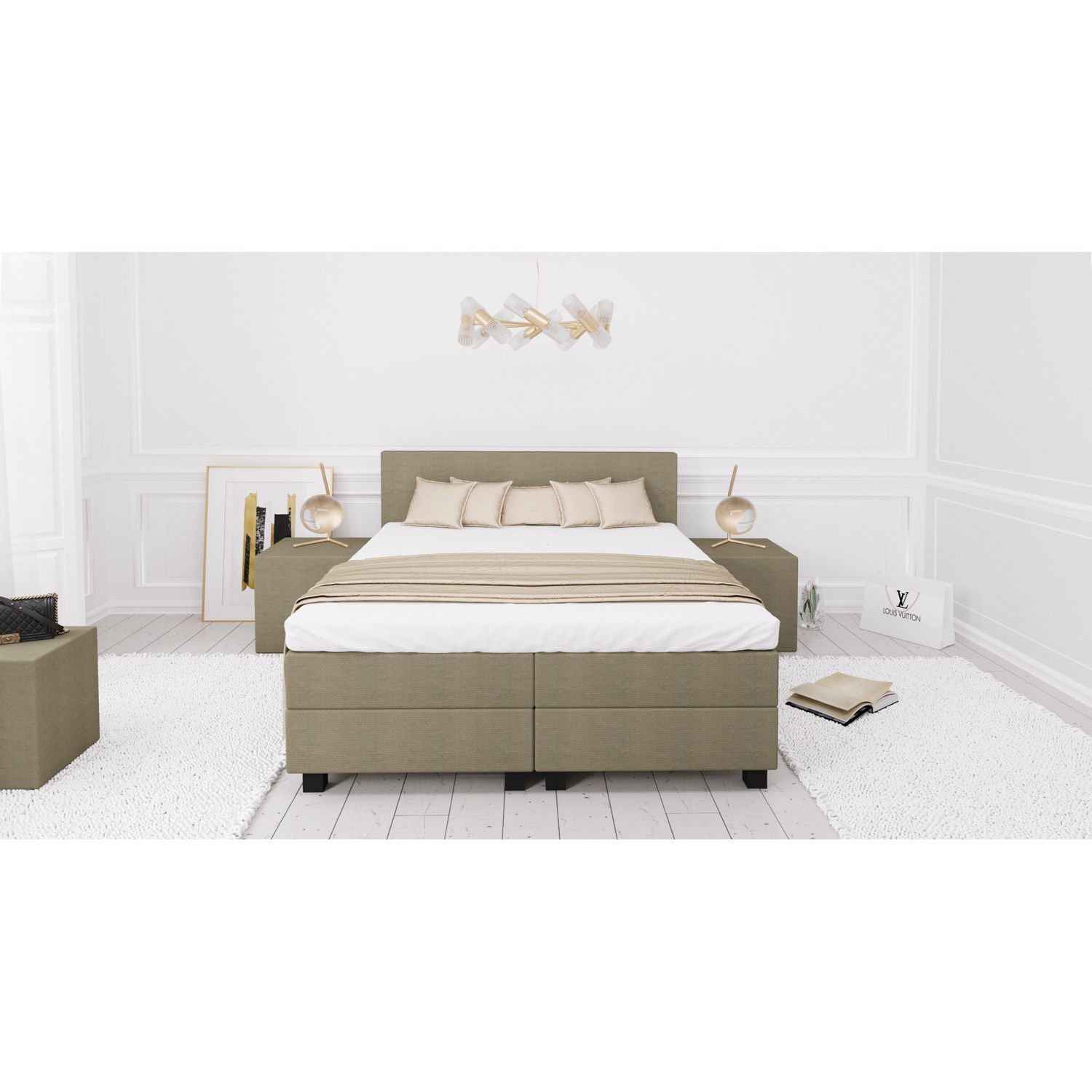 Boxspring set Holmstad de Luxe - Taupe
